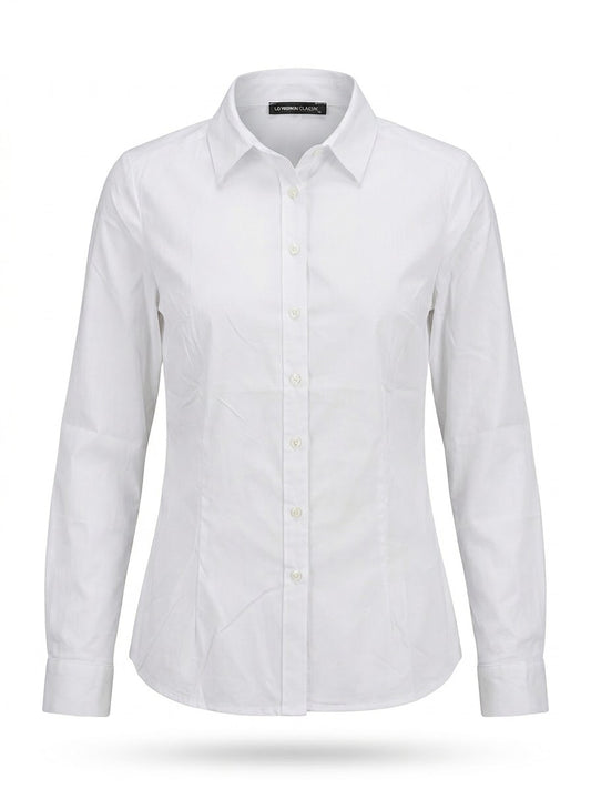 LC Waikiki Classic Women’s Long-Sleeve Shirt – White Cotton Dress Shirt