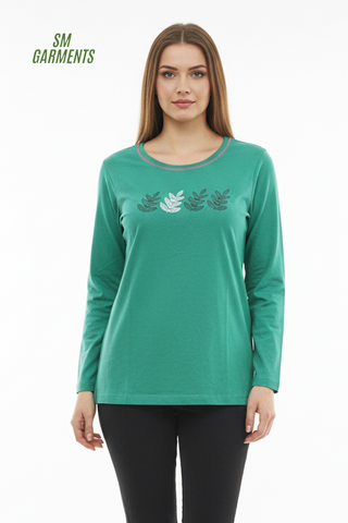 WASCHEPUR WOMENS PRINTED FULL SLEEVE T SHIRT