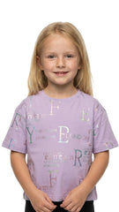 M&S Girls Shimmering Slogan Print Short Sleeve Cotton T Shirt