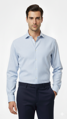 CAMICISSIMA MENS BLUE STRIPED POPLIN SHIRT
