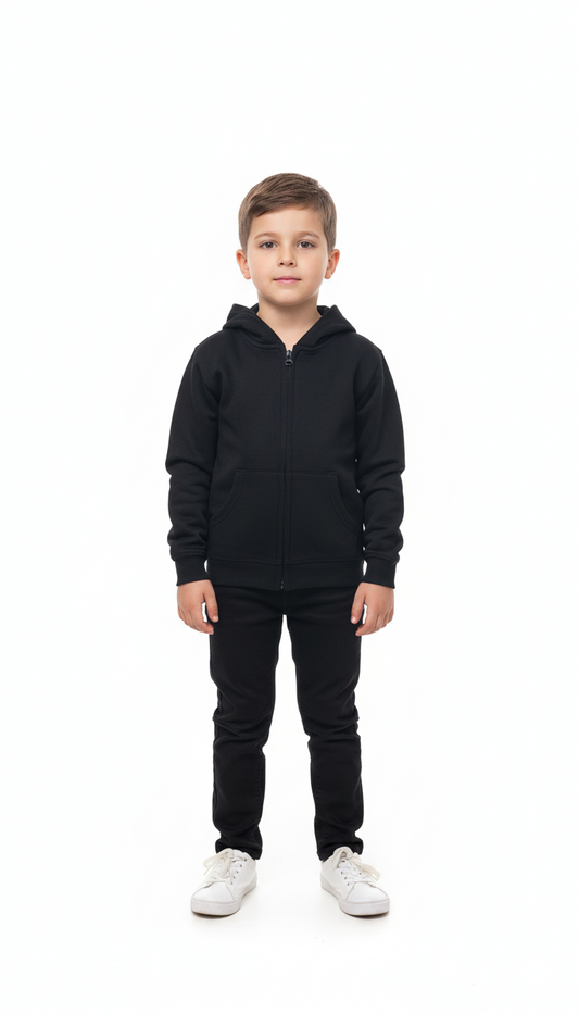 ROADWEAR BOYS BLACK ZIPPED HOODIE
