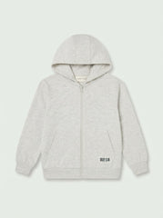 BOYS LEFTIES' Light Grey Zip-Up Hoodie with "Skate Club" Patch