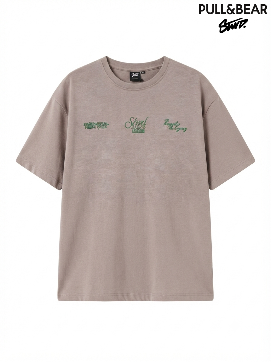 STWD Drop Shoulder Over Sized Embroidered T-shirt