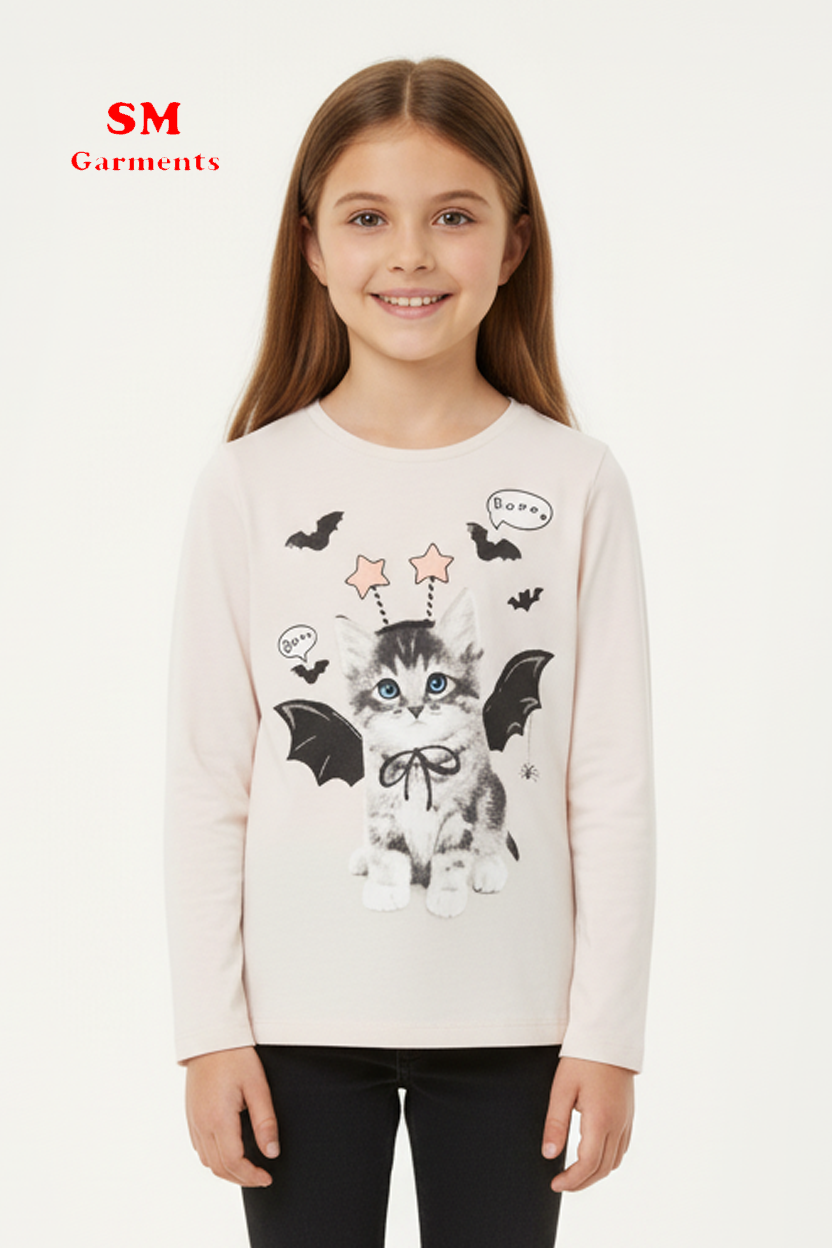GIRLS Jersey full sleeved Top With Printed Design