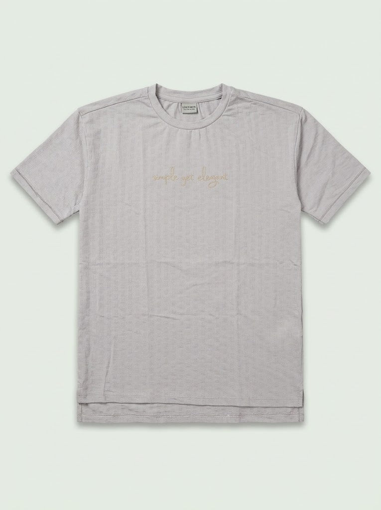LCWAIKI Girls' Grey Short-Sleeve T-Shirt with Chest Lettering