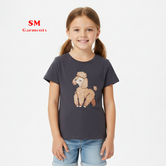 DARK GREY POODLES PRINTED T-SHIRT