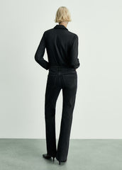 Medium-rise flared jeans
