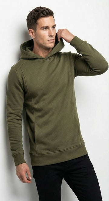 LEFTIES Mens Basic Pleated Hoodie