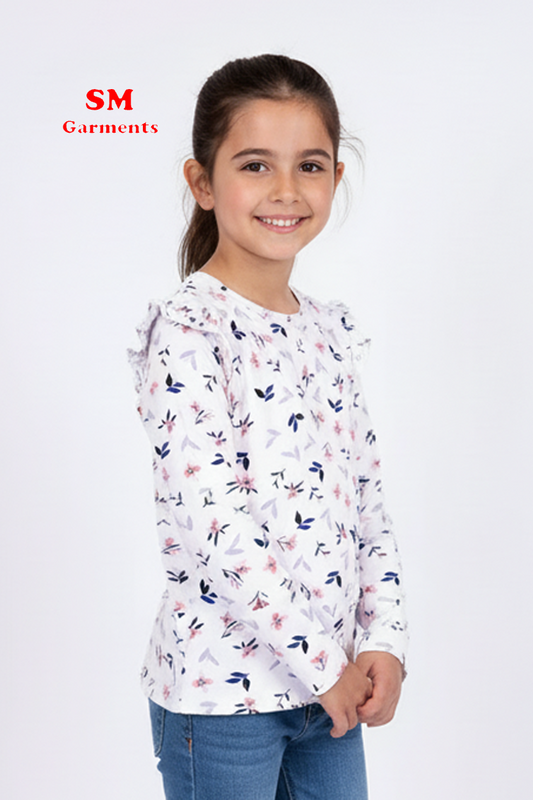 DU PAREIL FLORAL GIRLS T-SHIRT