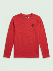 Boys' Casual Cotton Long-Sleeve T-Shirt – Red