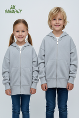 ZARA KIDS BASIC BLUE-GREY ZIPPED HOODIE