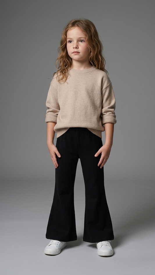 M&S Girls Basic Black Flared Leggings