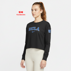 Black UCLA Cropped Long Sleeve Logo T-Shirt