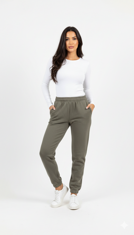 INEXTENSO WOMENS KHAKHI PLUSH TROUSER