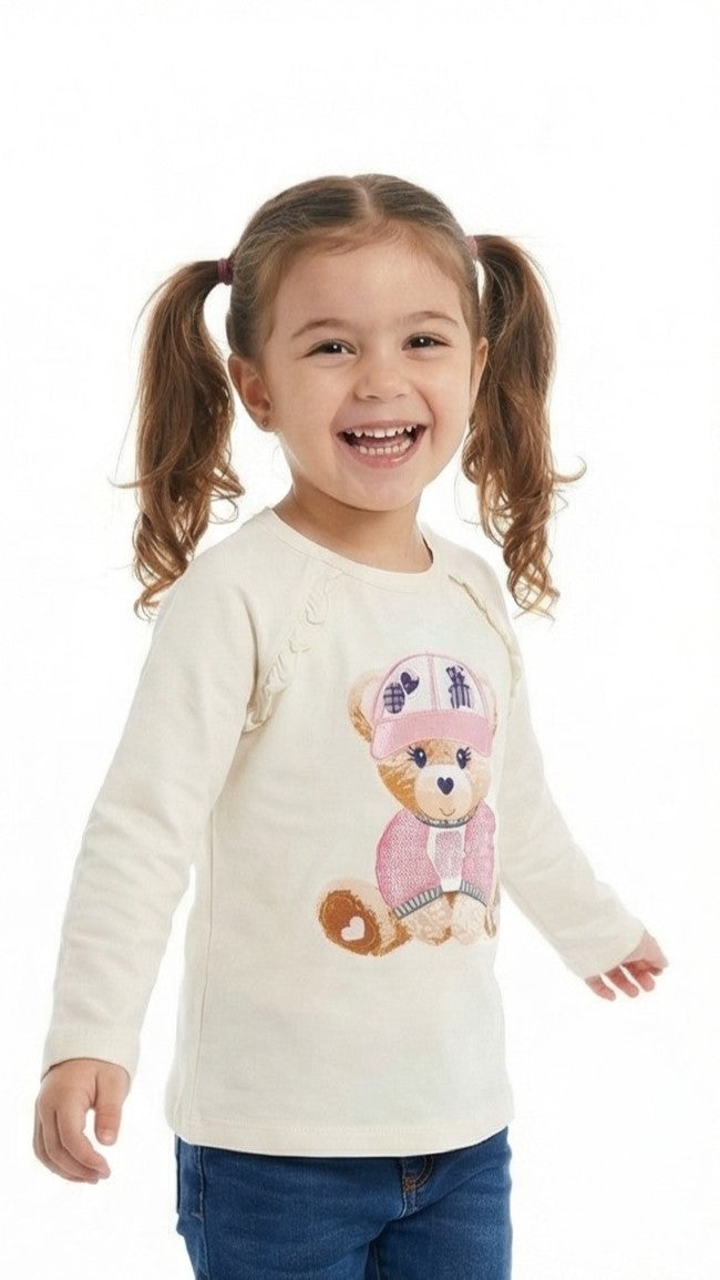 PRENATAL Girls Teddy Bear Printed Long Sleeved T Shirt
