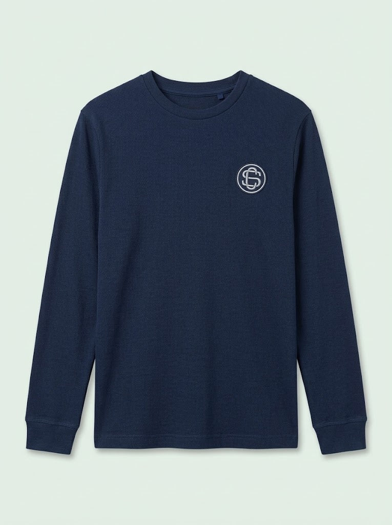 Boys' Winter Casual Cotton Long-Sleeve T-Shirt – Navy Blue