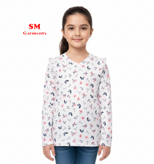 DU PAREIL GIRLS FLORAL FULL SLEEVED T-SHIRT
