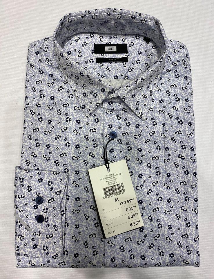 WE FASHION Slim fit shirt with flowers pattern