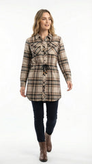 PERSIVAL Womens Knee Length Shirt With Drawstring (Winter Shirt)