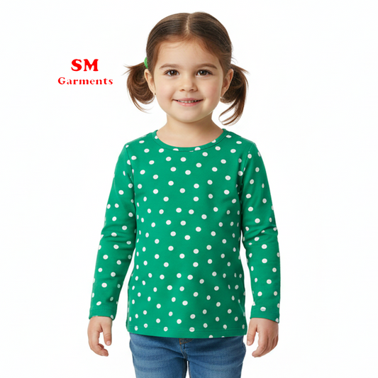 GREEN DOTTED T SHIRT