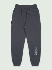 BRANDED Boys Dark Grey EMBROIDERYJogger Pants with Drawstring Waist and Side Pockets