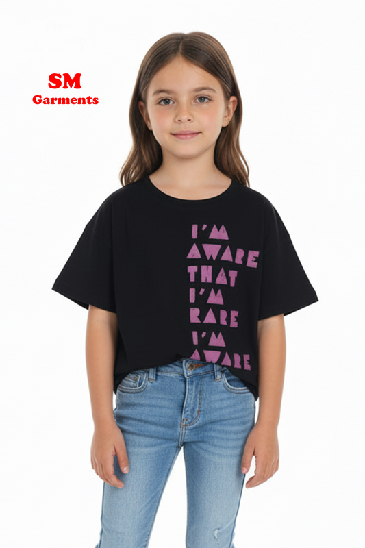 MOKIDA Black Graphic Tee – Im Aware That Im Rare Print