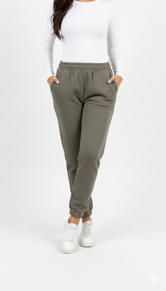 INEXTENSO WOMENS KHAKHI PLUSH TROUSER