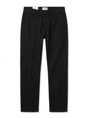 DL BOYS Jet Black Stretch Twill Utility Cargo Trousers