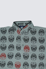 OKAIDI ALL OVER SPIDER MAN FACE PRINT T-SHIRT