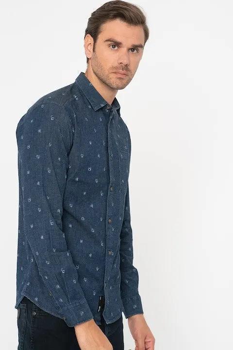 ONLY & SONS MICK PATTERNED SHIRT WITH CHEST POCKET