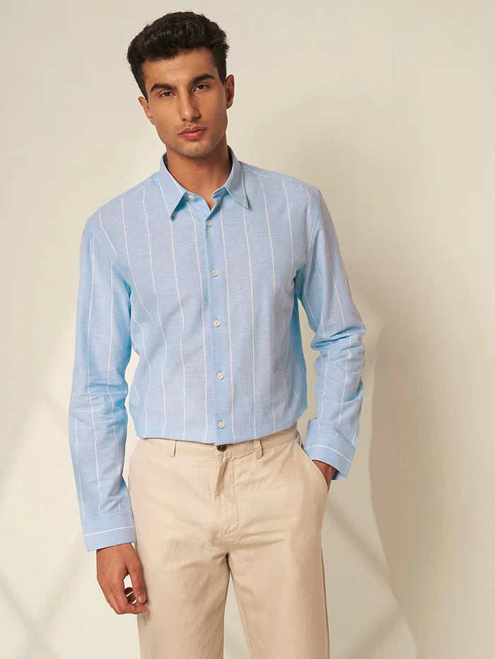 Selected Blue Striped Linen Shirt
