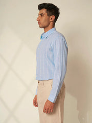 Selected Blue Striped Linen Shirt