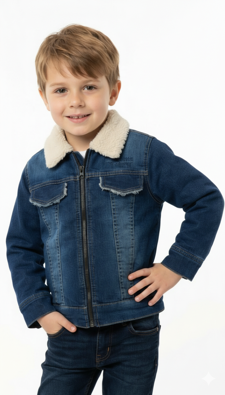 LOSAN DENIM BOYS FUR DENIM JACKET