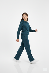 REEBOK GIRLS Logo Hoodie and Flared Trouser Suit