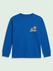 Boys' Casual Cotton Graphic Long-Sleeve T-Shirt – Royal Blue