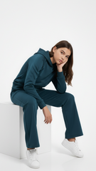 REEBOK GIRLS Logo Hoodie and Flared Trouser Suit