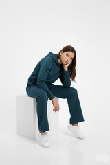 REEBOK GIRLS Logo Hoodie and Flared Trouser Suit