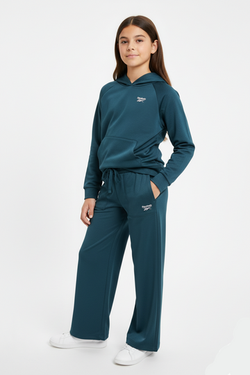 REEBOK GIRLS Logo Hoodie and Flared Trouser Suit