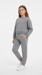 ROADWEAR GIRLS Textured Sweat shirt and Trouser Suit