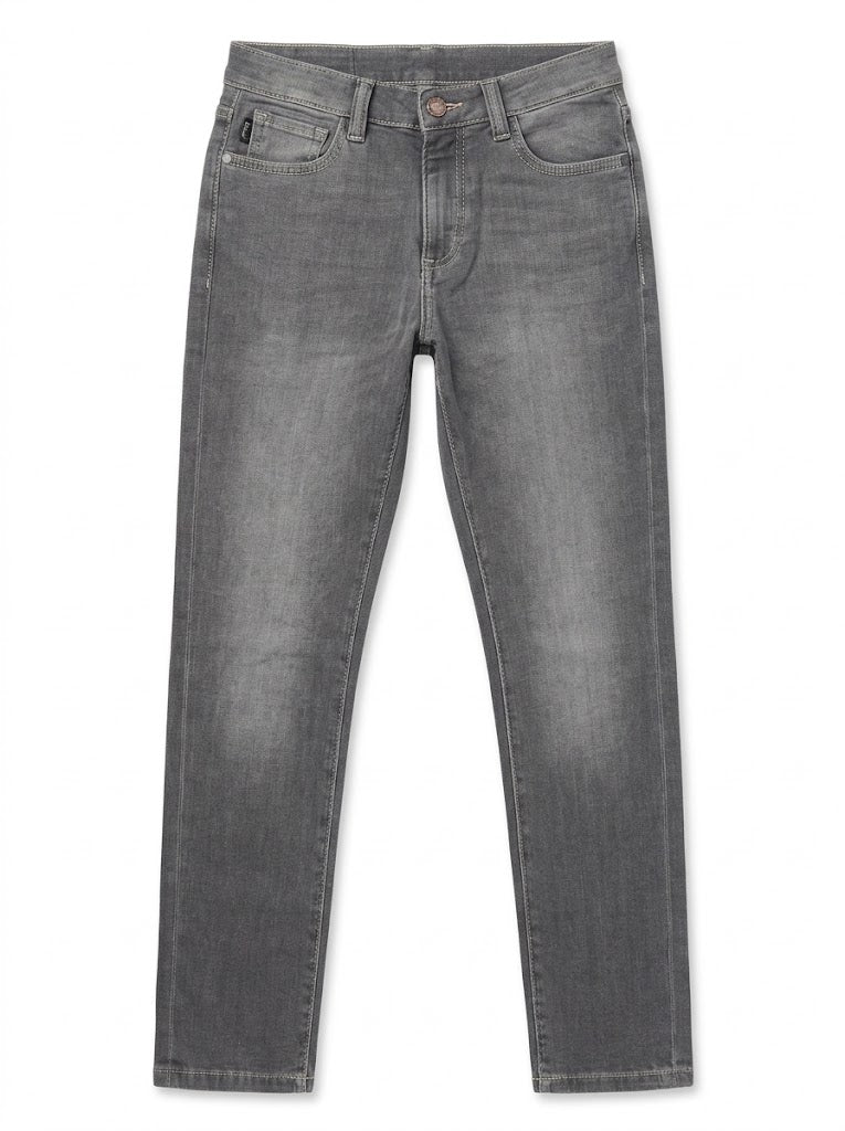 DL Boys Medium Grey Washed Stretch Denim Straight-Leg Jeans| SM GARMENTS