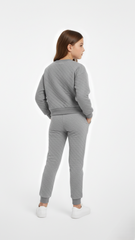 ZR لڑکیوں کا سیٹ سویٹ شرٹ کے ساتھ حروف اور leggings بھڑک اٹھنا 