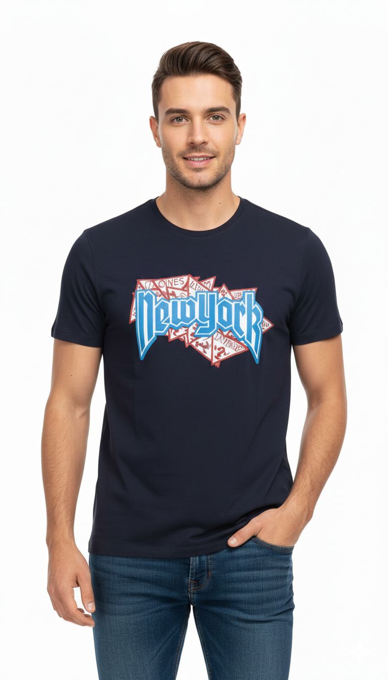 GUESS MENS  LOGO PRINTED T-SHIRT