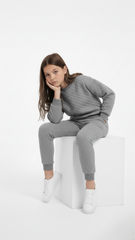 ZR لڑکیوں کا سیٹ سویٹ شرٹ کے ساتھ حروف اور leggings بھڑک اٹھنا 