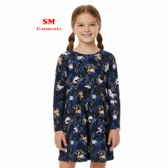 H&M GIRLS Animals Printed Jersey Full sleeves Dress