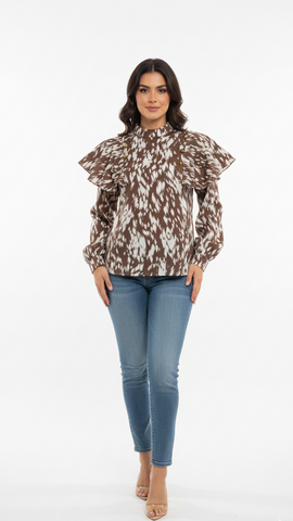 UOMOLILAI WOMEN FANCY PRINTED TOP
