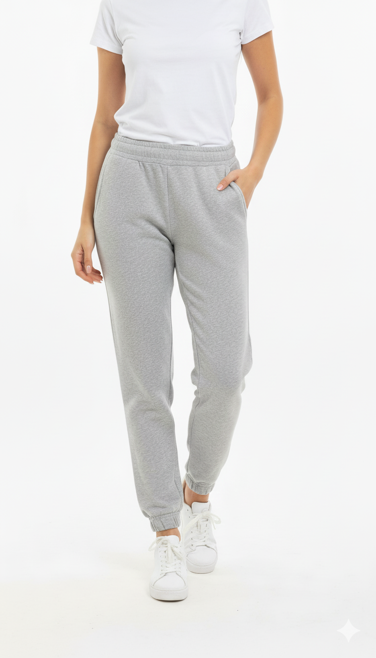INEXTENSO WOMENS HEATHER GREY PLUSH TROUSER