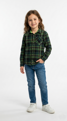 H&M L.O.G.G Girls Winter checkered Shirt With Logo