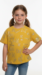 M&S Girls Metallic Print T Shirt