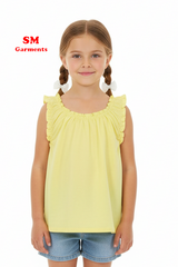 GIRLS SLEEVELESS LIME YELLOW DRESS