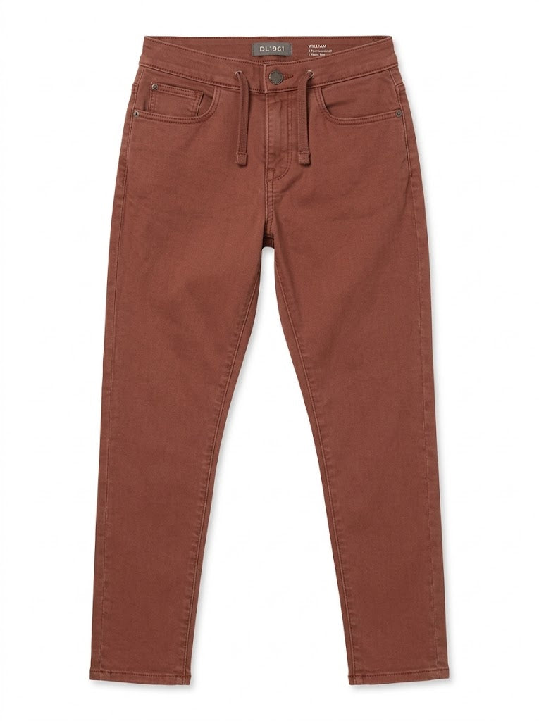 Boy Terracotta Brown Drawstring Slim Fit Stretch Pants| SM GARMENTS